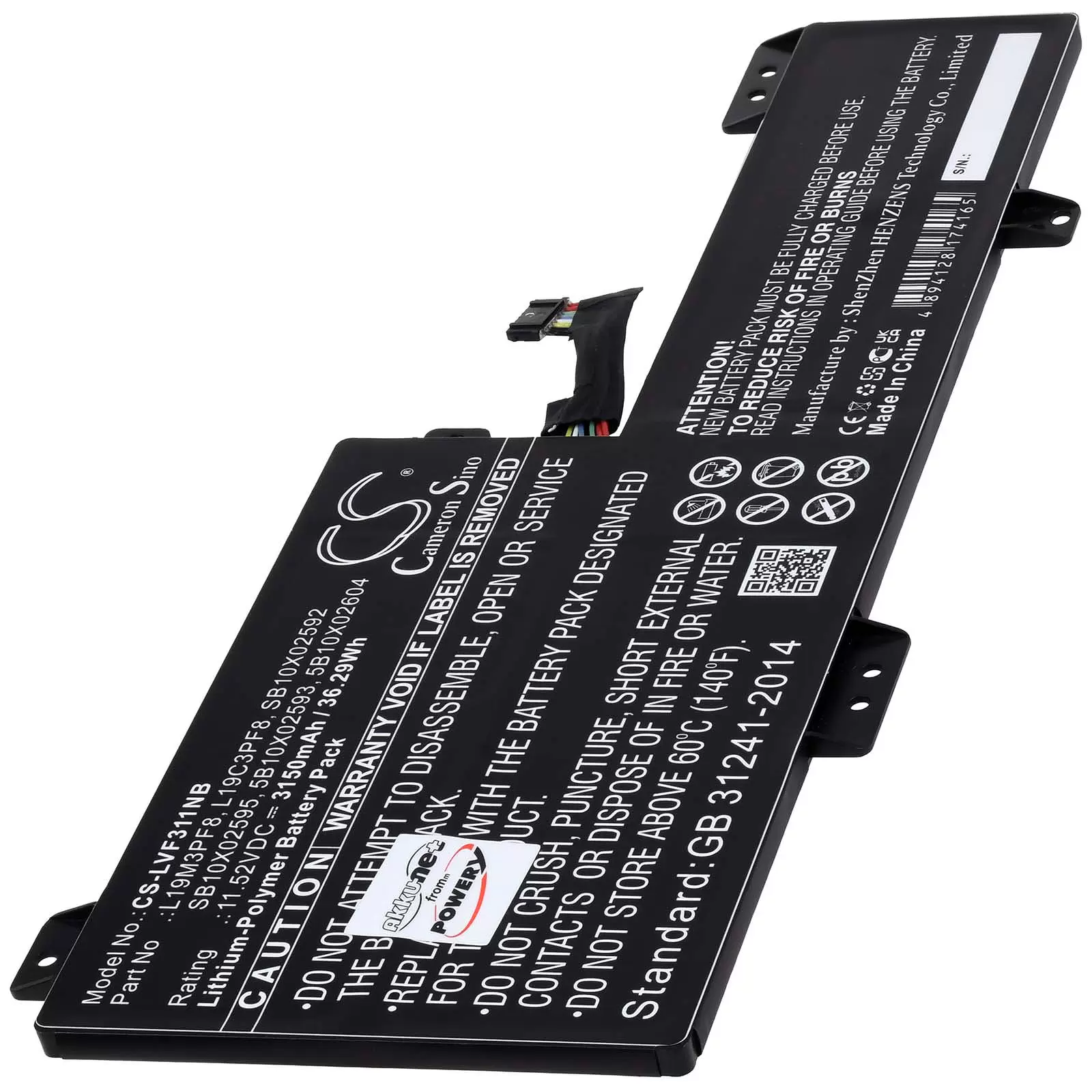 Akku passend für Laptop Lenovo IdeaPad Flex 3 11IGL05, Flex 3 11IGL05 82B20005US, Typ L19C3PF8