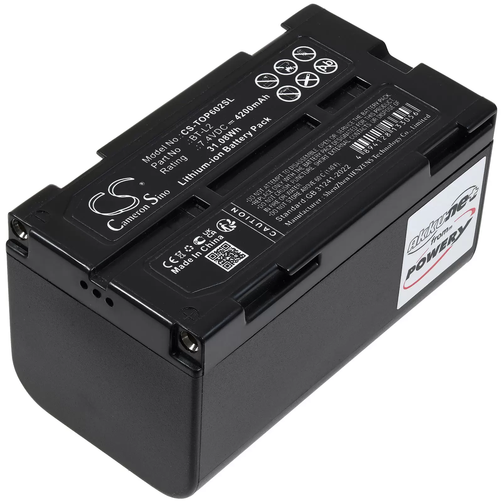 Akku passend für Topcon ES Total Station ES-600G Hiper II Messgerät Typ BT-L2