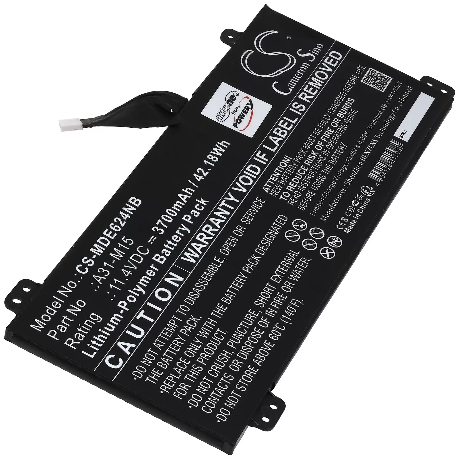 Akku passend für Laptop Medion Akoya E6245 E6246 Typ A31-M15